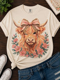 Highland Pink Bow Cow