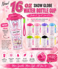 New 16oz 2 in 1 Plastic Snow Globe Tumbler