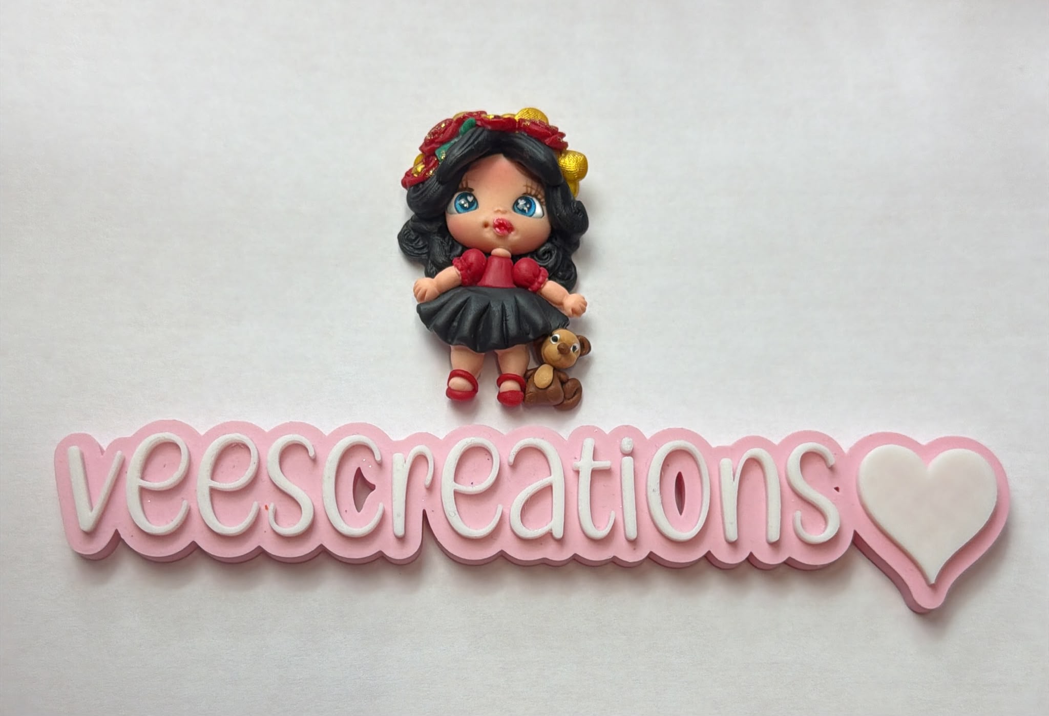 #18 Mexico Girl & Monkey Clay Doll