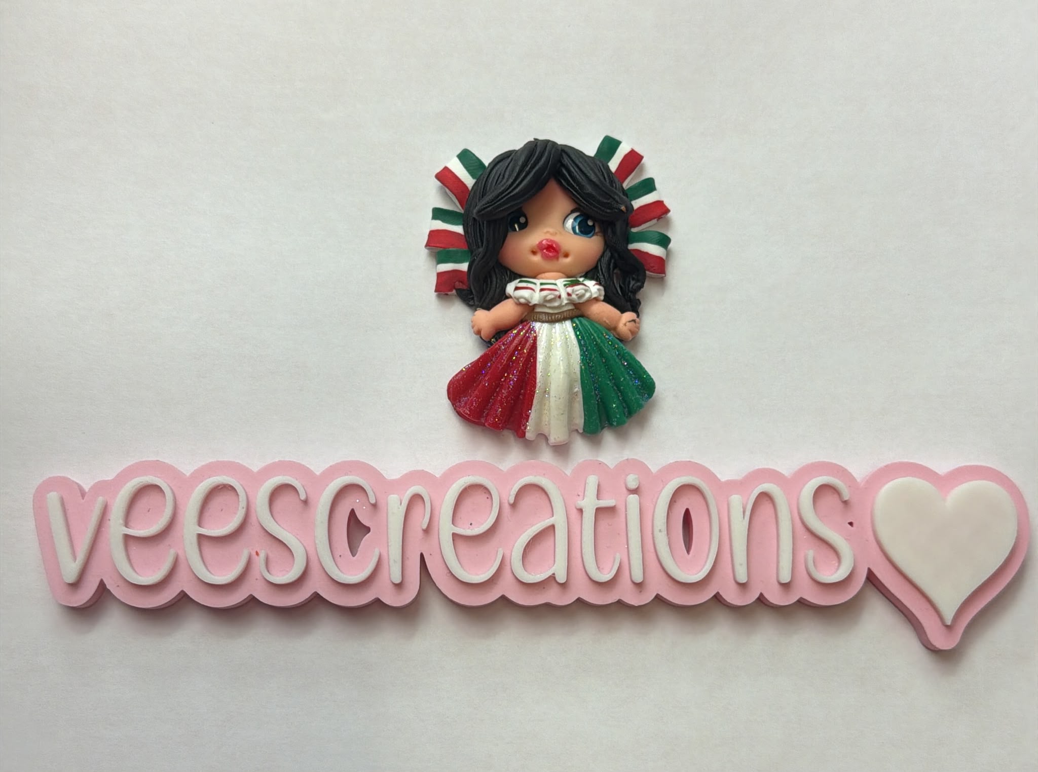 #19 Mexico Bows Clay Doll