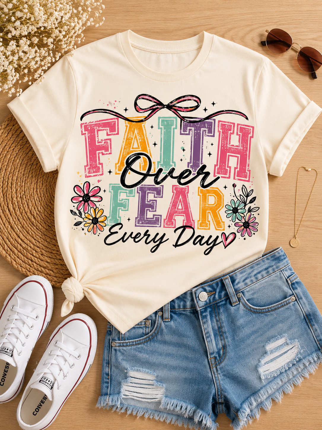 Faith Over Fear / Colorful Shirt