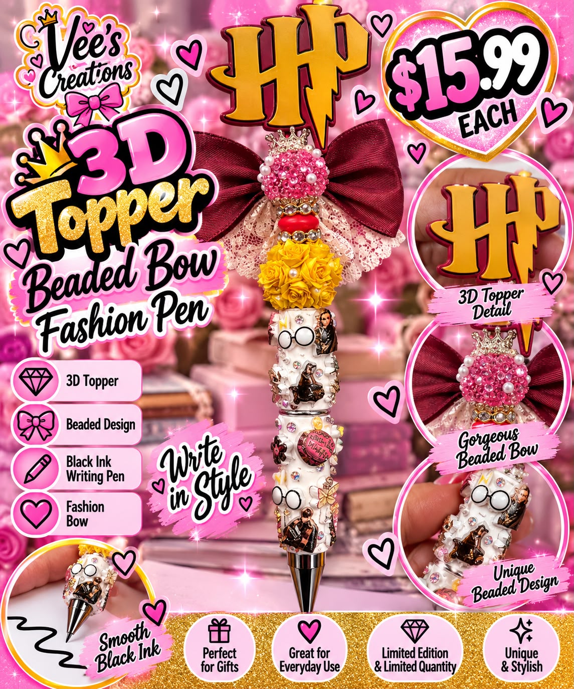3D TOPPER BEADED PEN
