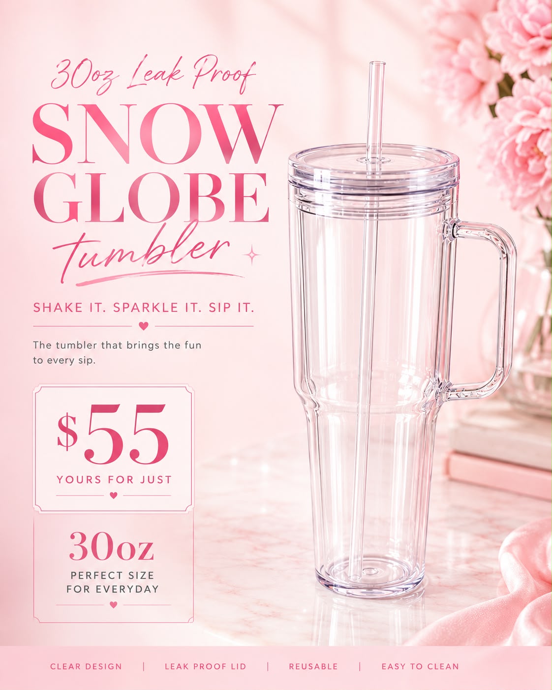 30oz Snow Globe Tumbler