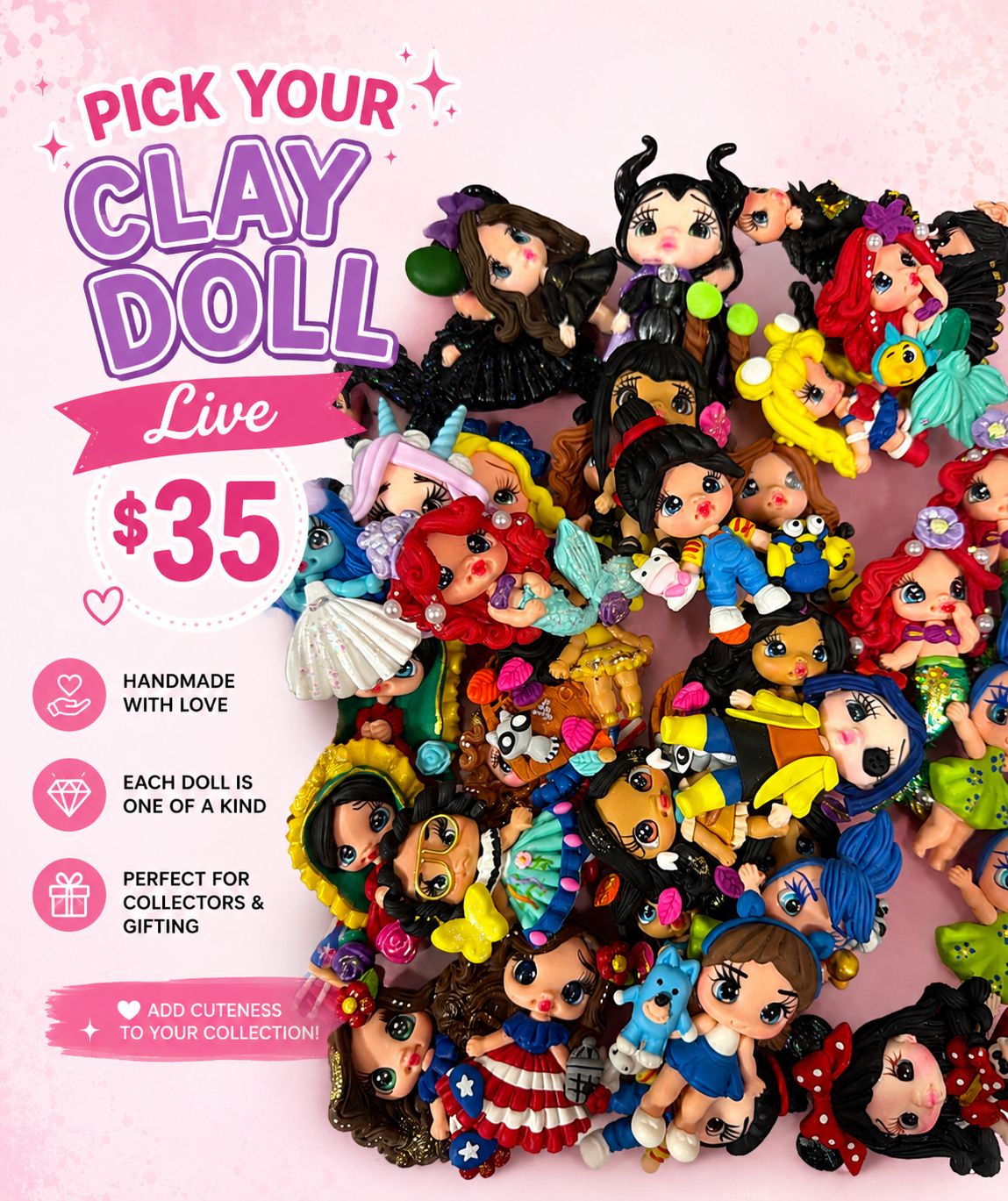 #0000 Pick your Clay Doll Live