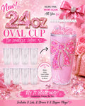 New 24oz Oval Snow Globe Cup