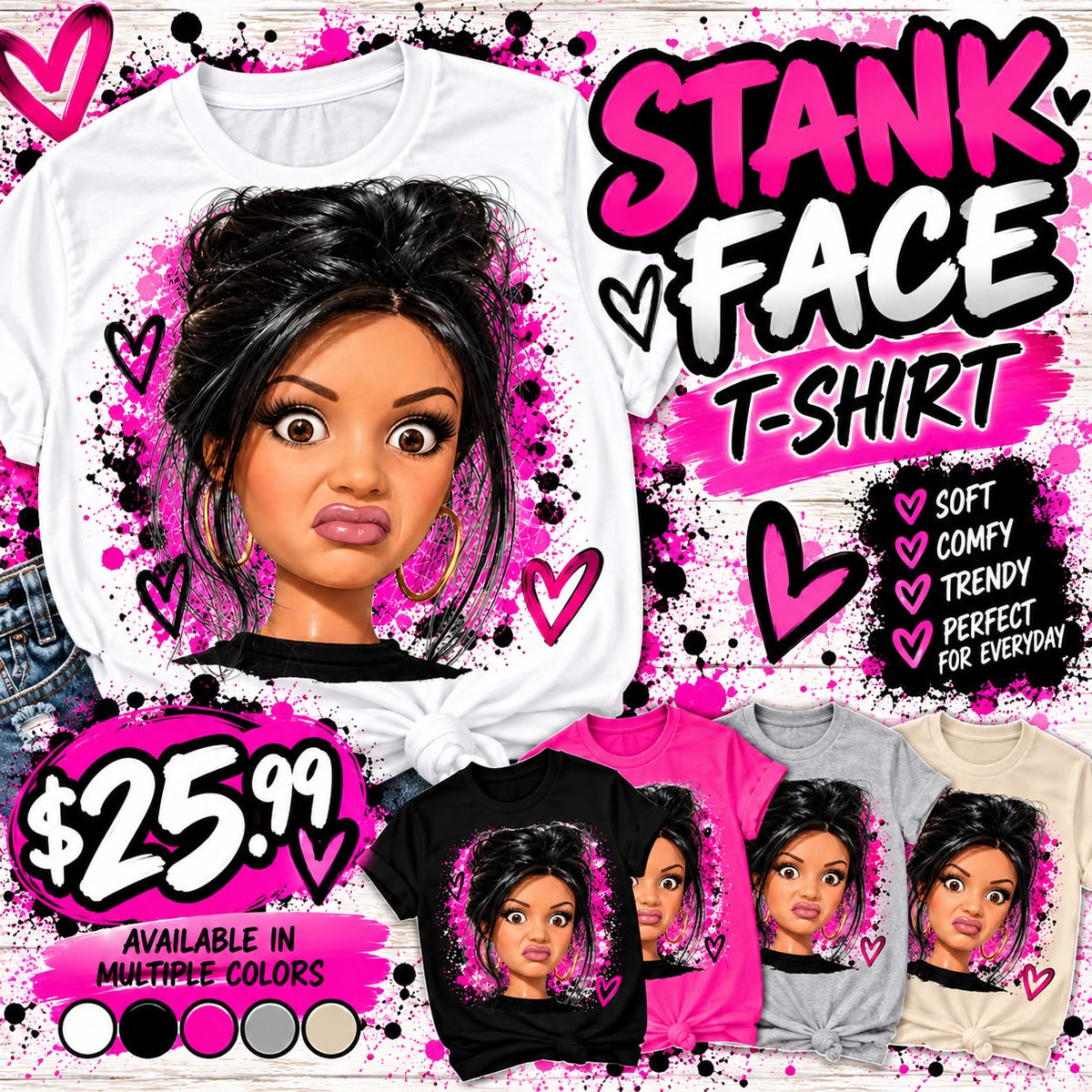 💕 PRE-ORDER YOUR STANK FACE T-SHIRT 👕 | Allow 2 Weeks for Delivery!