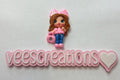 #9 Brand Girl Black Bow Clay Doll