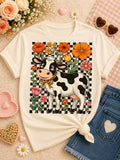 Flower Checkered Cow