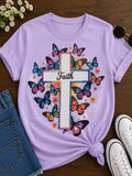 Colorful Butterflies Faith Cross