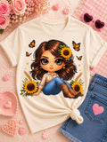 Sunflower Butterfly Girl