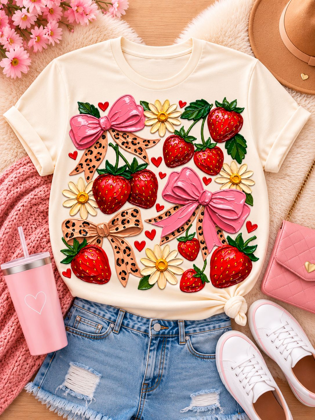 Pink Bows & Strawberries