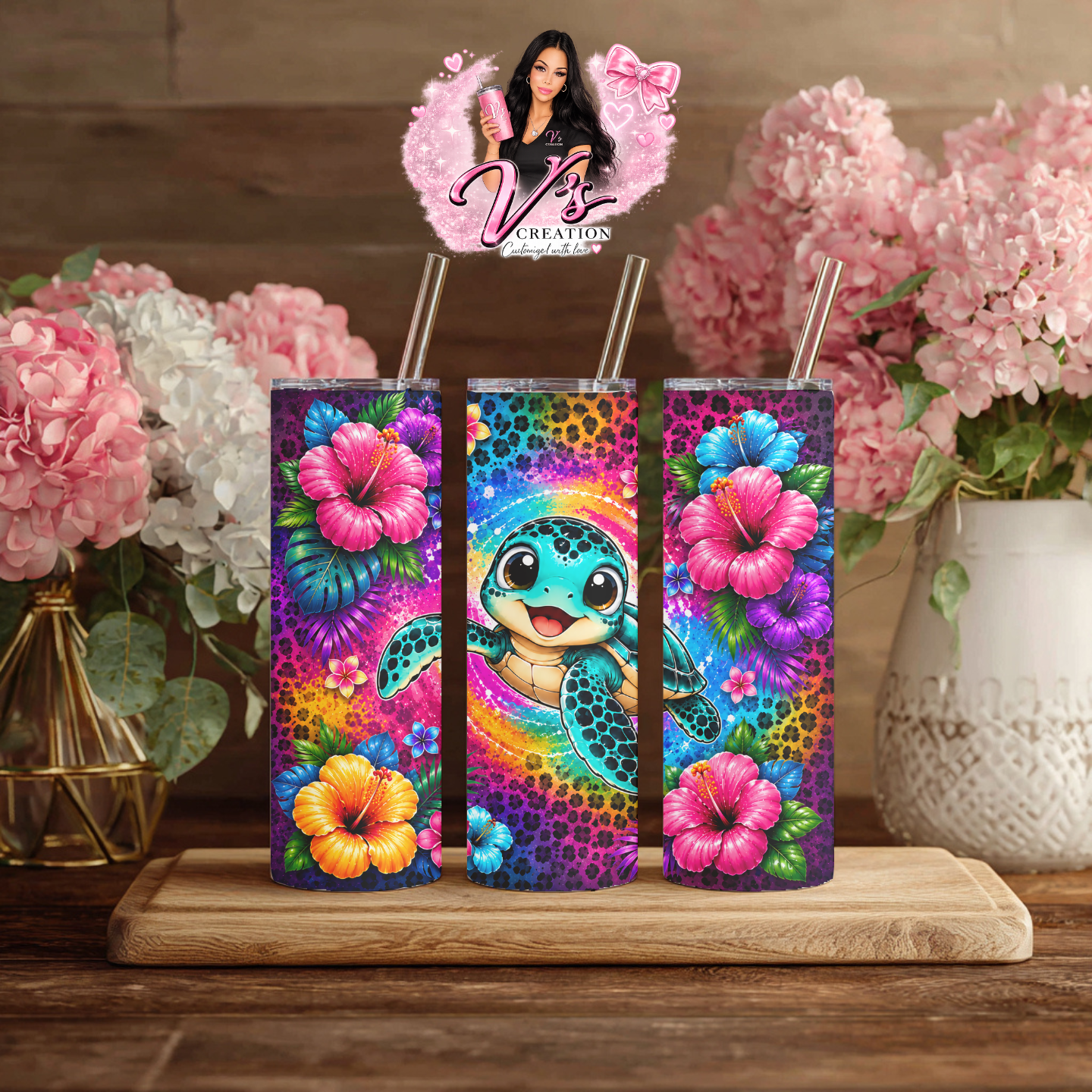 Colorful Sea Turtle Tumbler