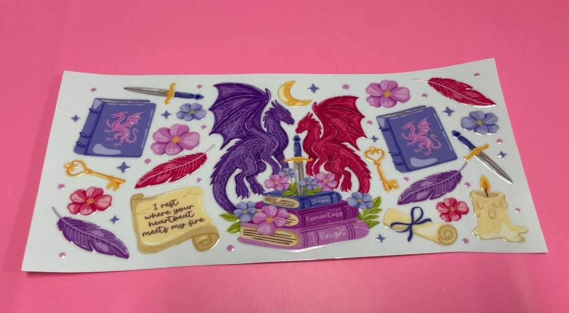 Pink & Purple Dragon Decal