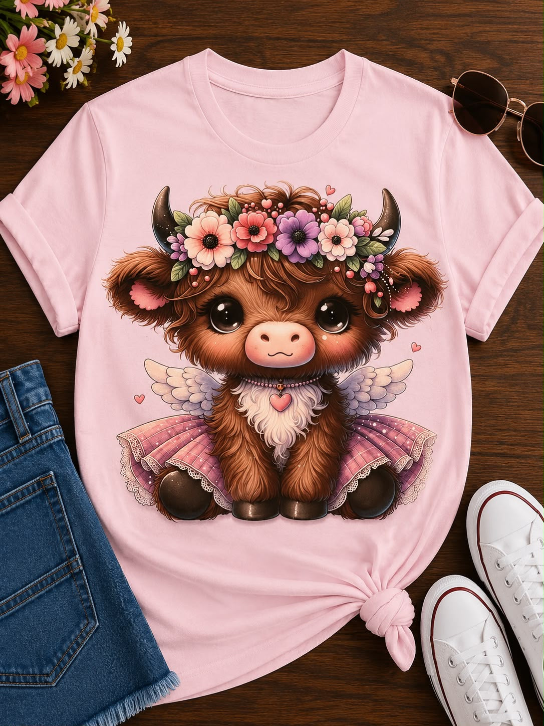 Colorful Flower Cow