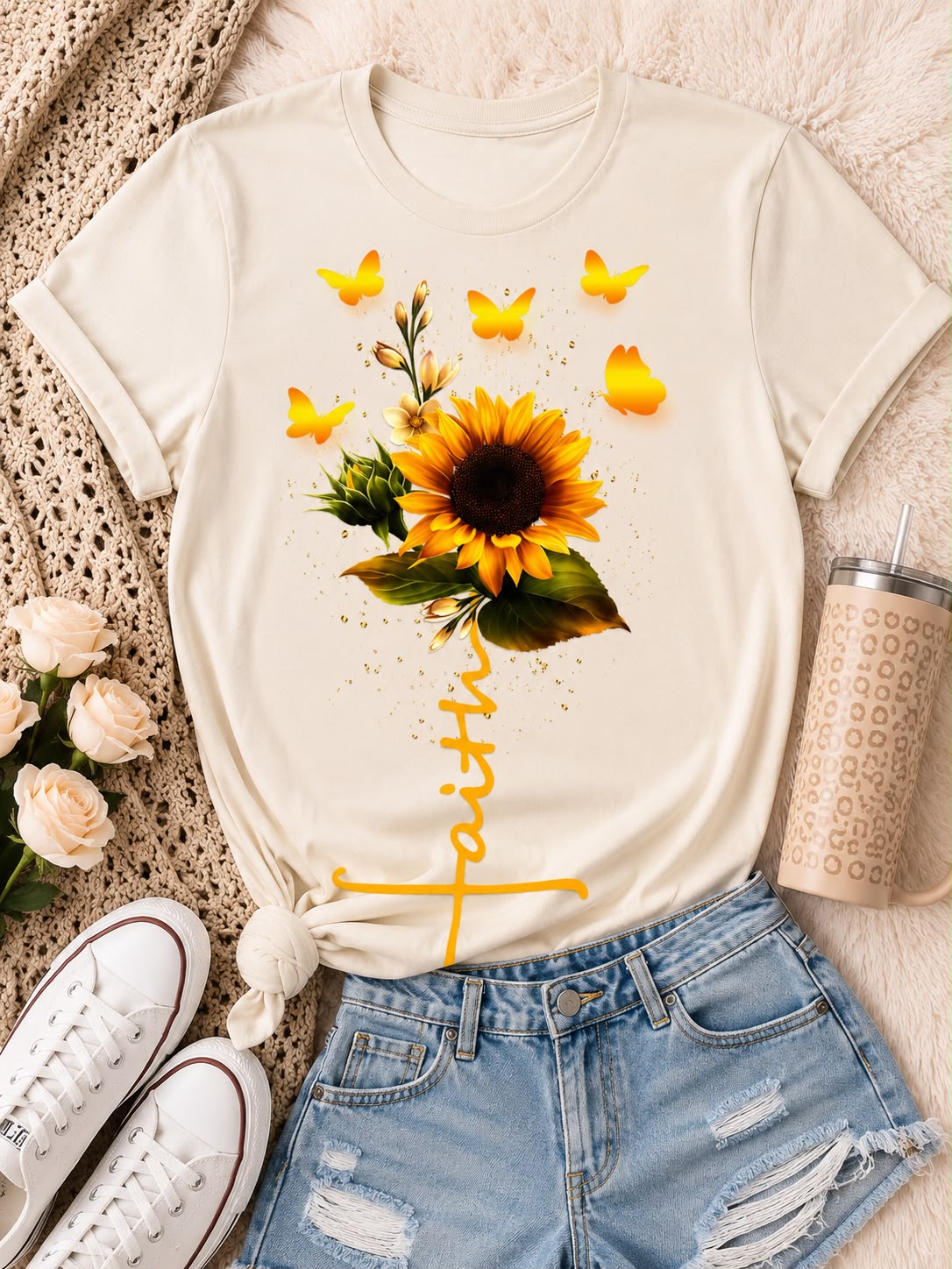 Faith - Sunflower & Butterfly