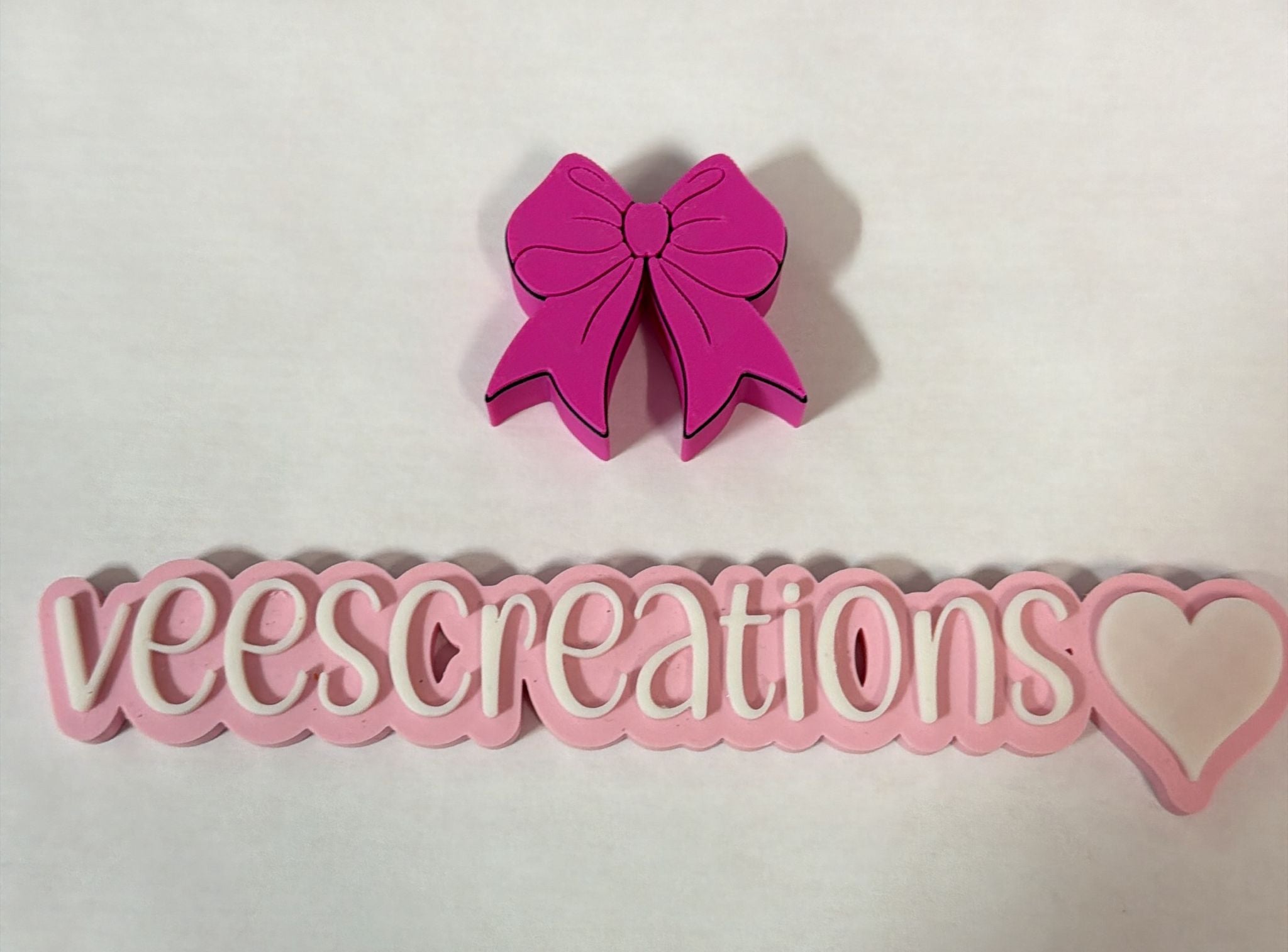 #10 Hot Pink Bow 3D Straw Topper