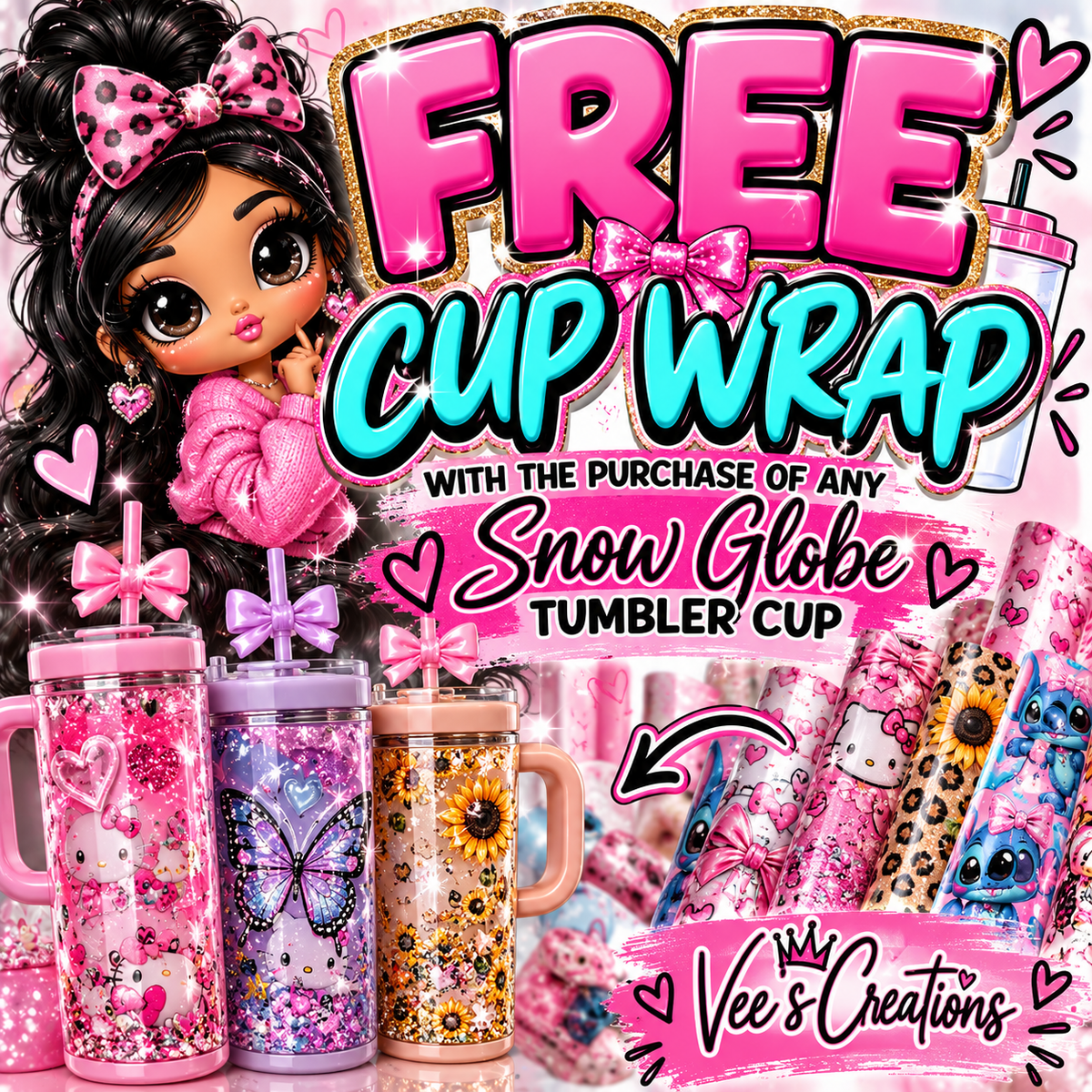 FREE Snow Globe Cup Wrap Special 🎀✨