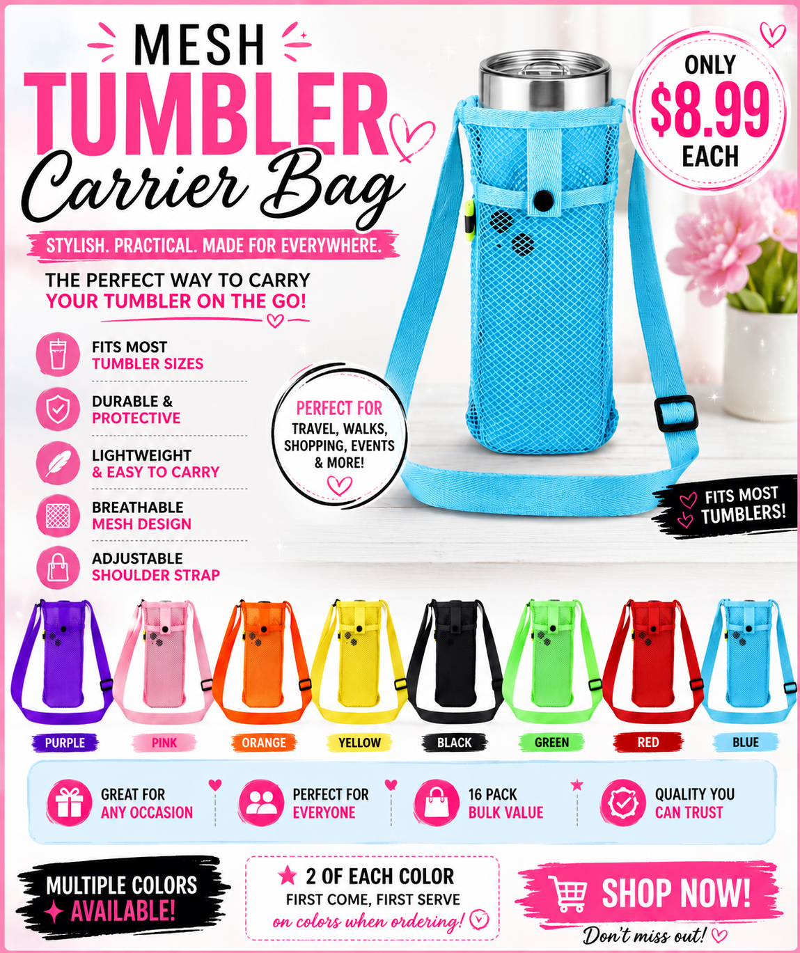 Tumbler Mesh Bag