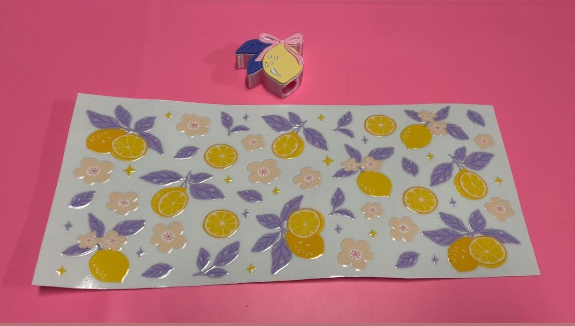 Yellow Lemon & Matching Straw Topper