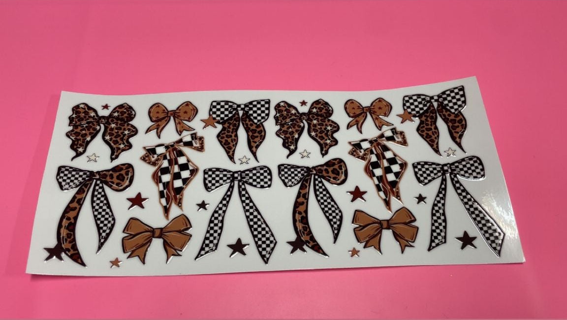 Brown & Checkered Bows Decal