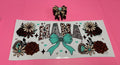 Brown & Teal Mama Ribbon Decal & Matching Straw Topper