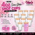 New 4oz Mini Shot Glass Snow Globe Cup