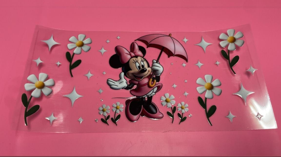 Mouse Girl White Flowers Decal