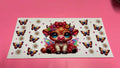 Multi - Red Bow Cow & Butterfly