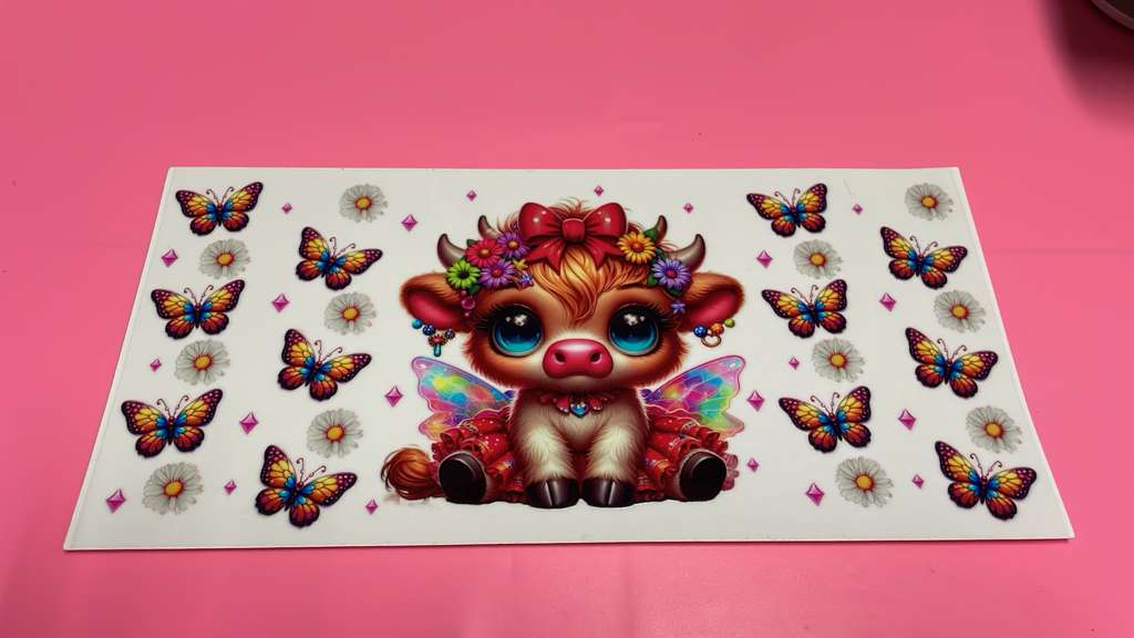 Multi - Red Bow Cow & Butterfly