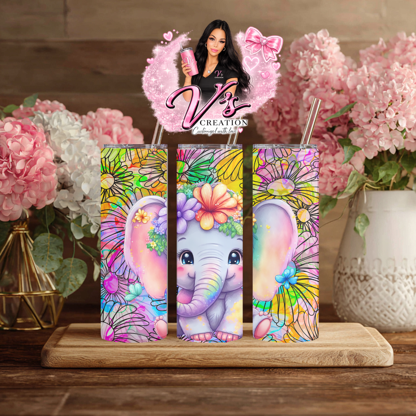 Colorful Elephant Tumbler