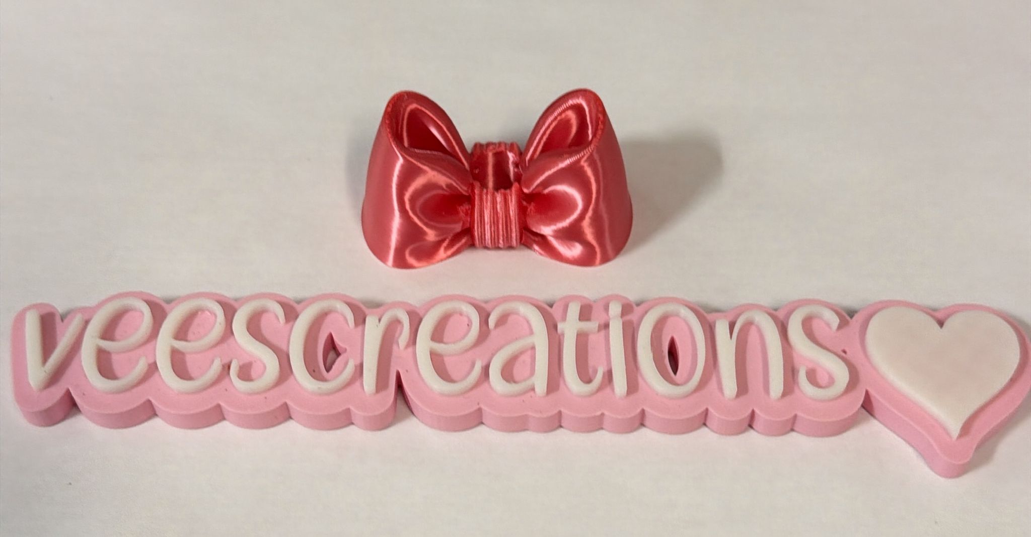 #57 Peach Bow 3D Straw Topper