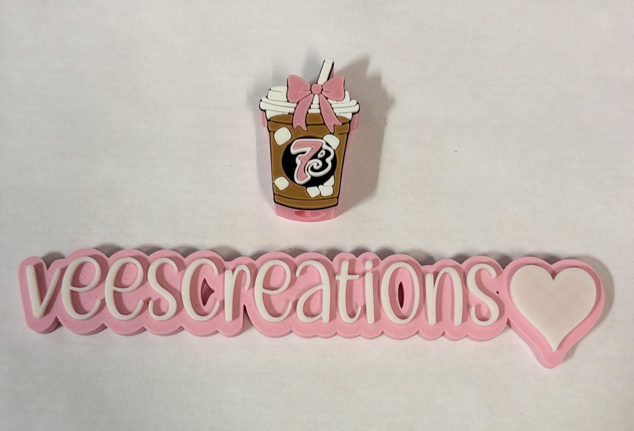 #5 Pink 73 Ice Coffee 3D Straw Topper