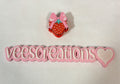 #18 Pink Bow Strawberry 3D Straw Topper