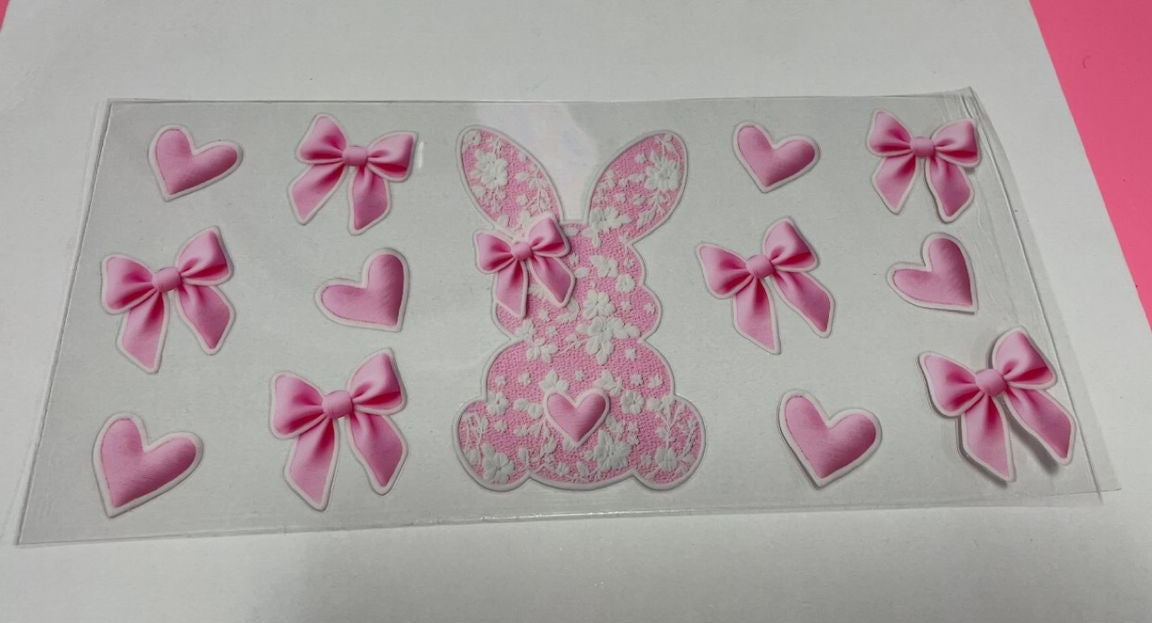 Pink Bunny Bows & Hearts