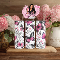 Black & Hot Pink Butterfly Tumbler