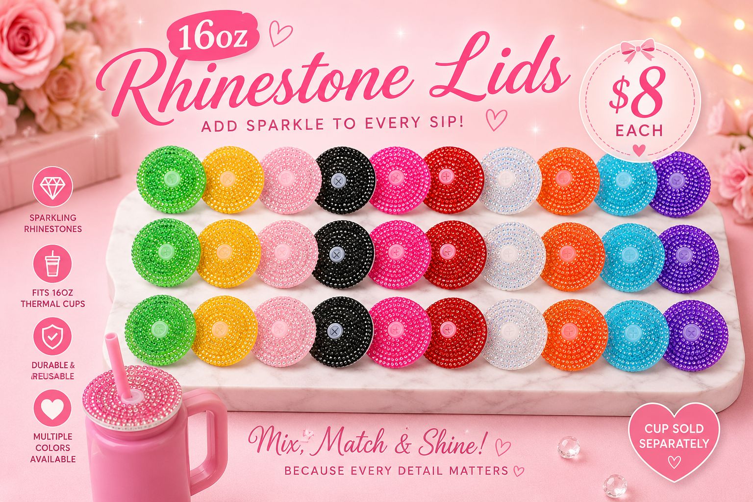 #1 Rhinestone Bling Lids