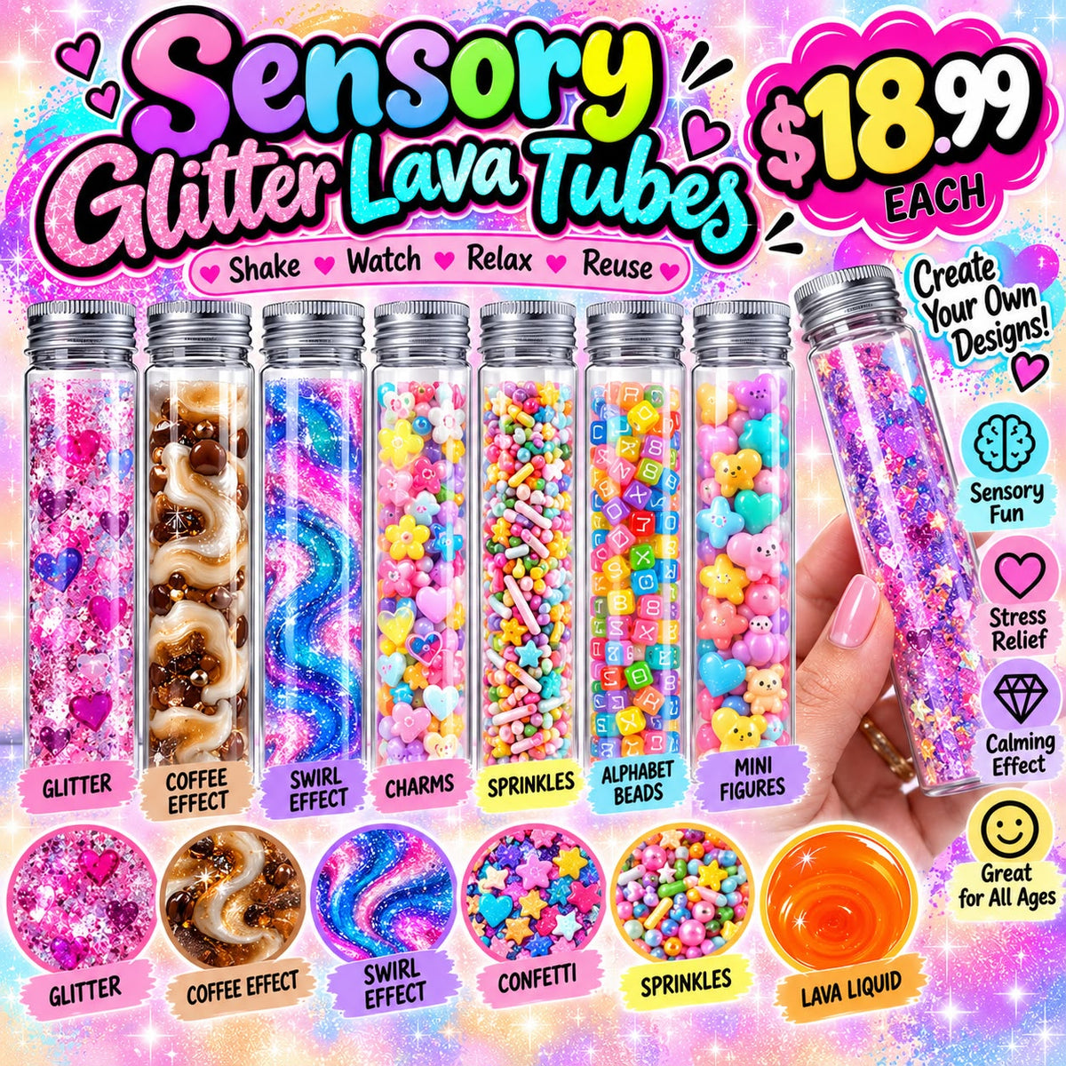 Magical Sensory Calming Fidget Tubes