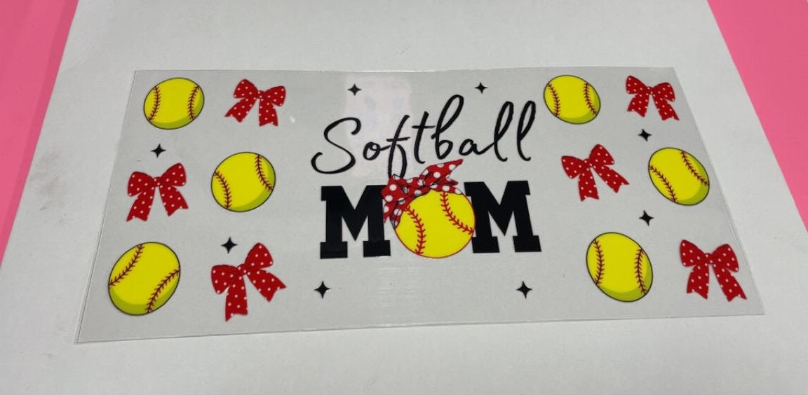 Softball Mom Red Bows