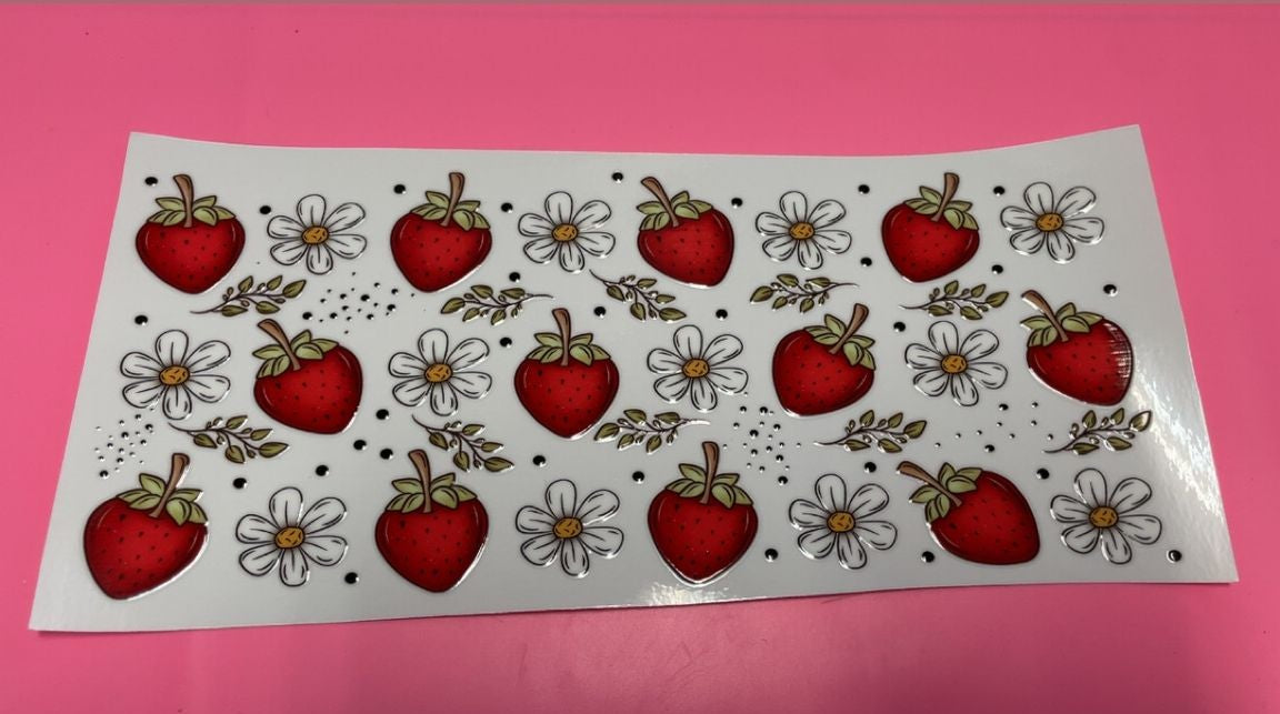Strawberries & White Flowers Decal