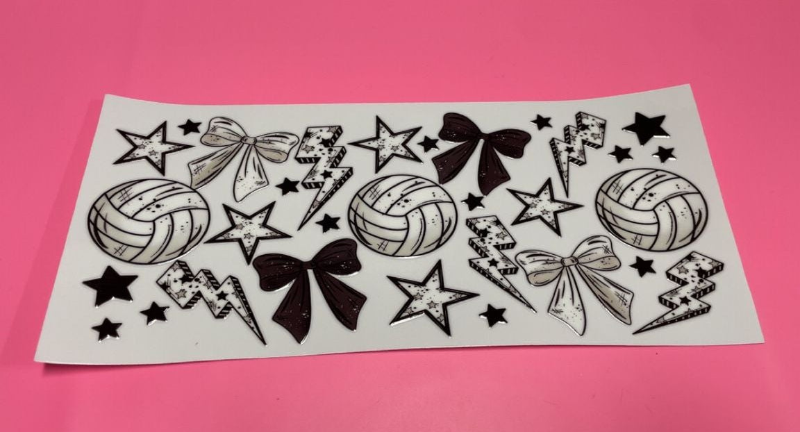 Black & White Volleyball Decal