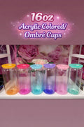16oz Acrylic Colored Ombre Plastic Cups