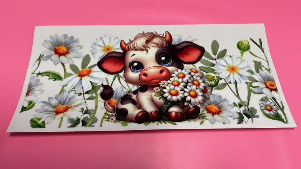 Cow & White Flowers