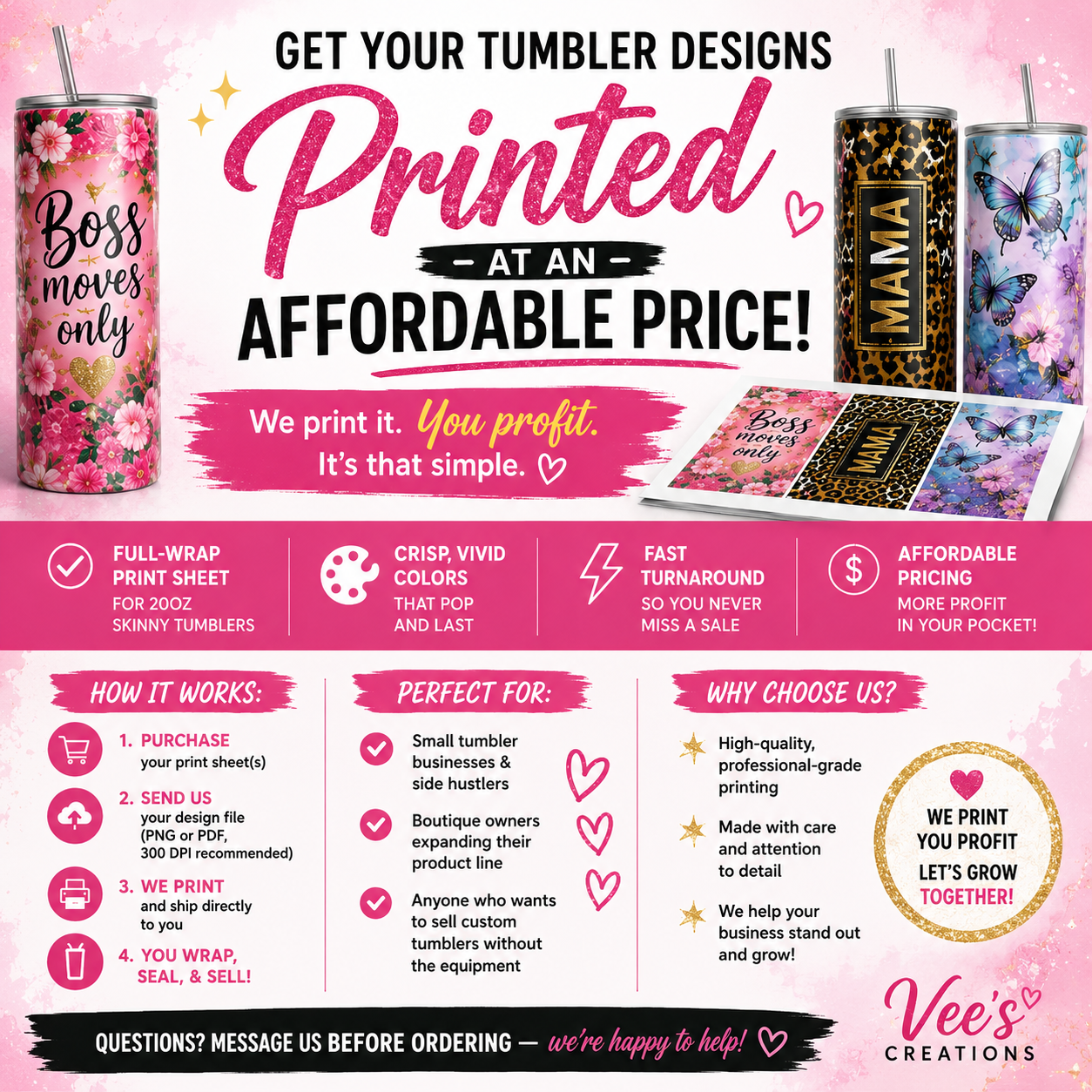 Custom Tumbler Print Service – We Print It, You Profit!